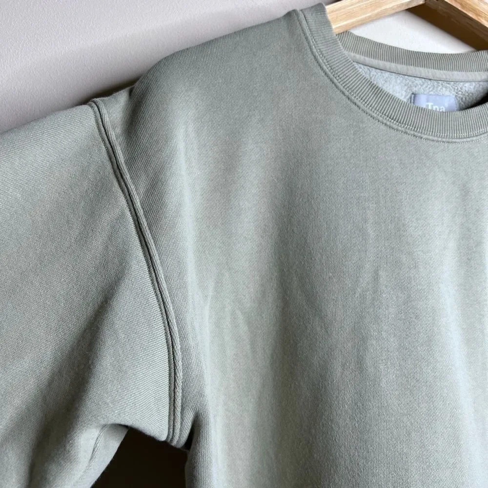 Aritzia TNA Cozy AF Fleece Crew Sweatshirt Mint Green Size Small - Picture 3 of 10